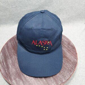 Alaska Embroidered Navy Blue Adjustable Baseball Cap With Yellow Stars Design